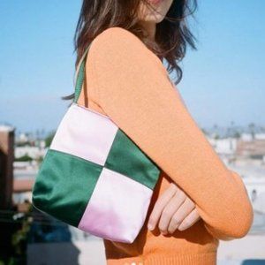 Lisa Says Gah Vera Checkerboard Bag (Green/Purple)